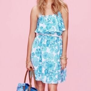 Lilly Pulitzer Sand Dollar Starfish Ocean Theme Dress Green Blue Small